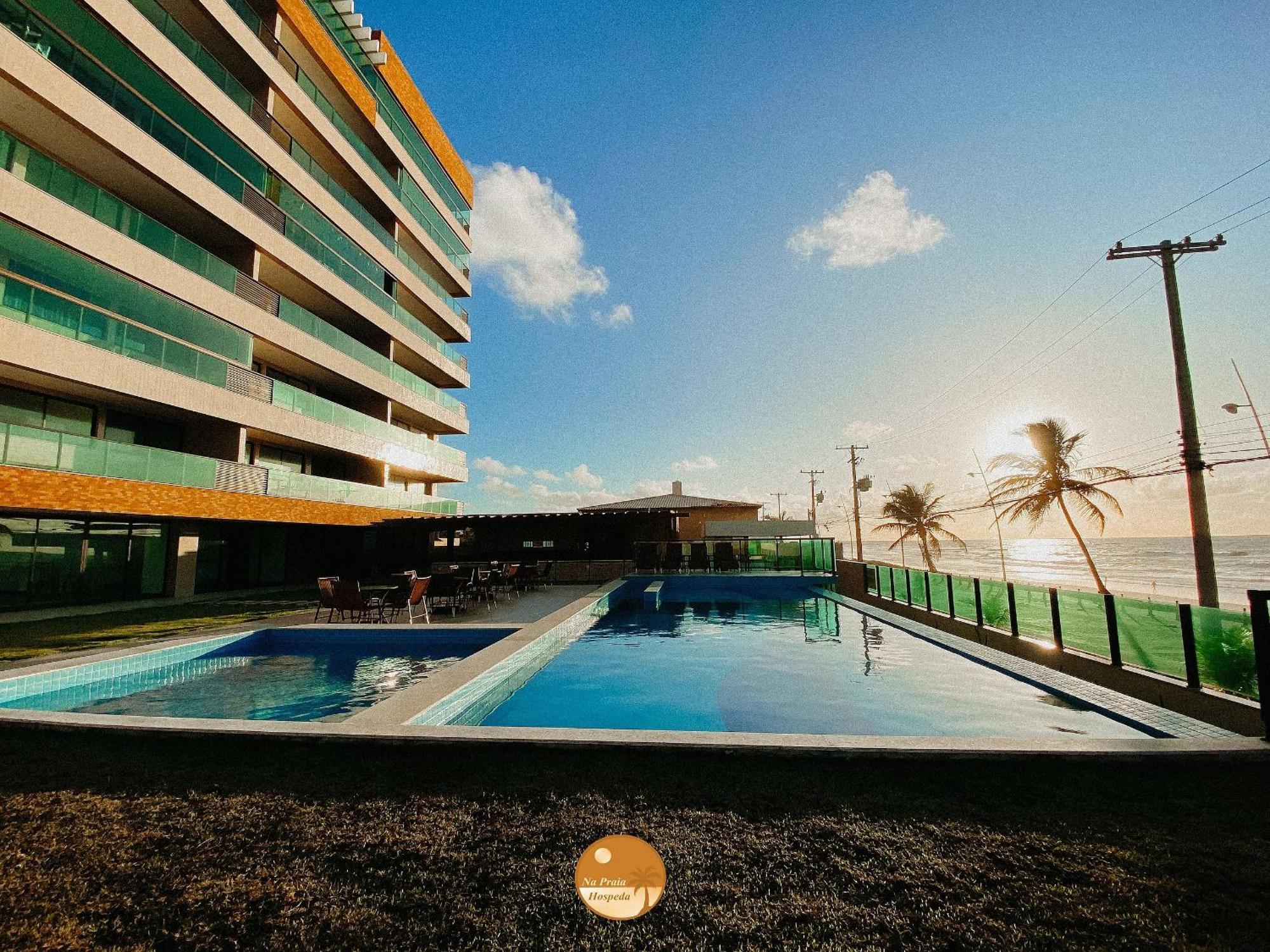 Pe Na Areia, Piscina Borda Infinita, Vaga De Garagem, Portaria 24 Hs Apartment Salvador Room photo